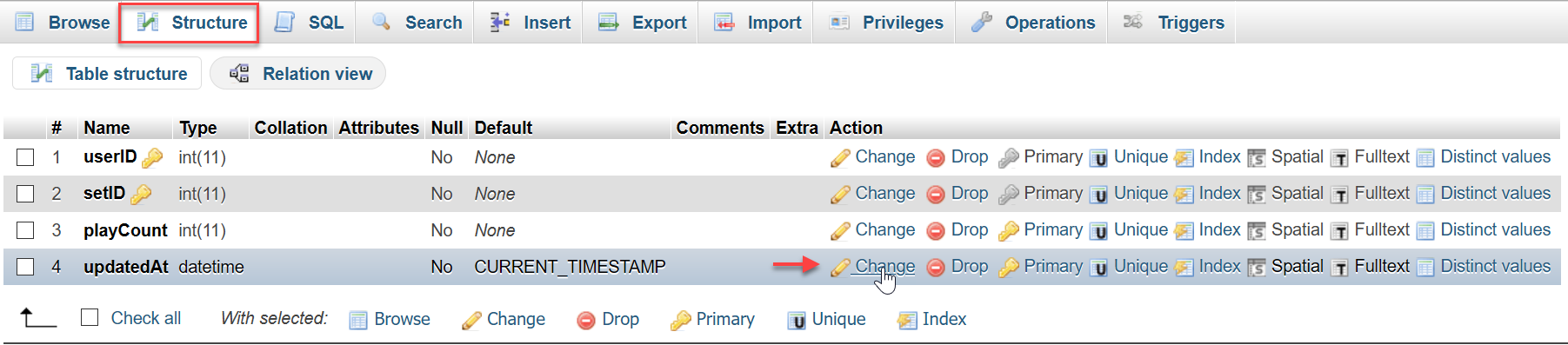 MySQL: How to automatically update timestamp column in phpMyAdmin when ...
