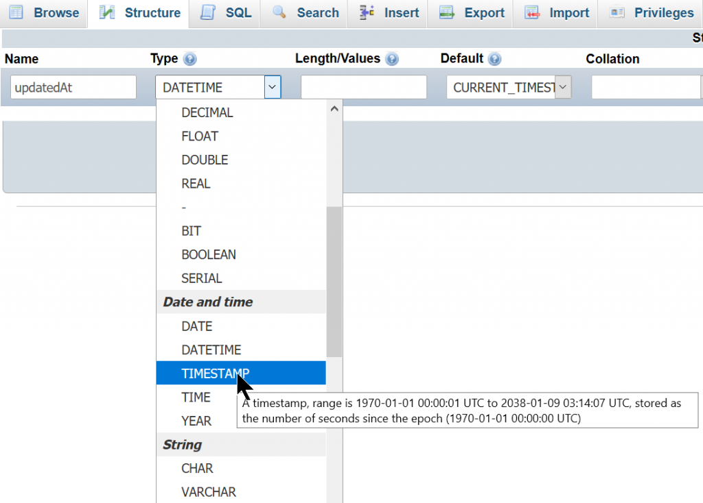 default date mysql